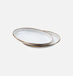 Assiettes Email X 2 Eggshell
