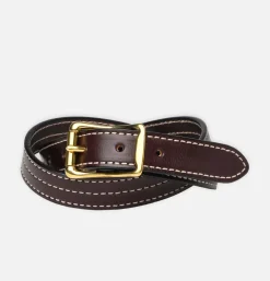Ceinture Triple Stitched Dark Brown