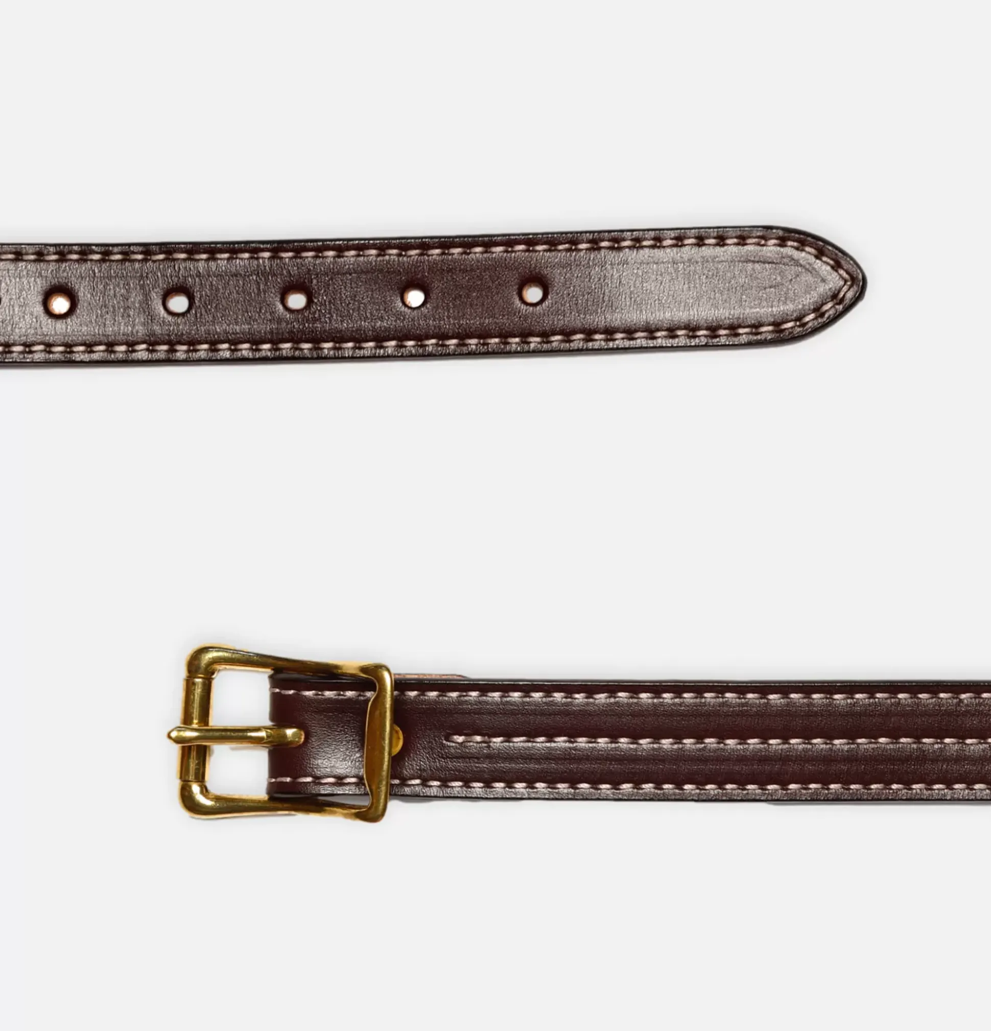 Ceinture Triple Stitched Dark Brown