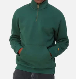 Chase Neck Zip Sweat Discovery Green