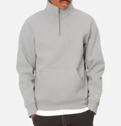 Chase Neck Zip Sweat Grey Heather