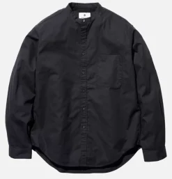 Chemise Poplin Stand Collar Black