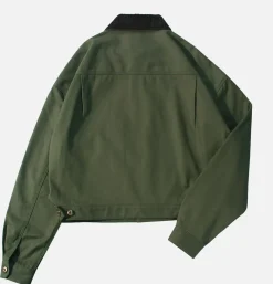 Corduroy Collar Jacket Green