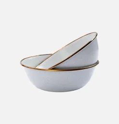 Enamel Bowl Set X 2 Eggshell