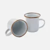 Enamel Cup Set X 2 Egg Shell