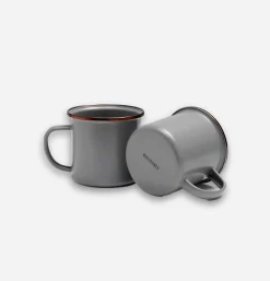 Enamel Cup Set X 2 Stone Grey