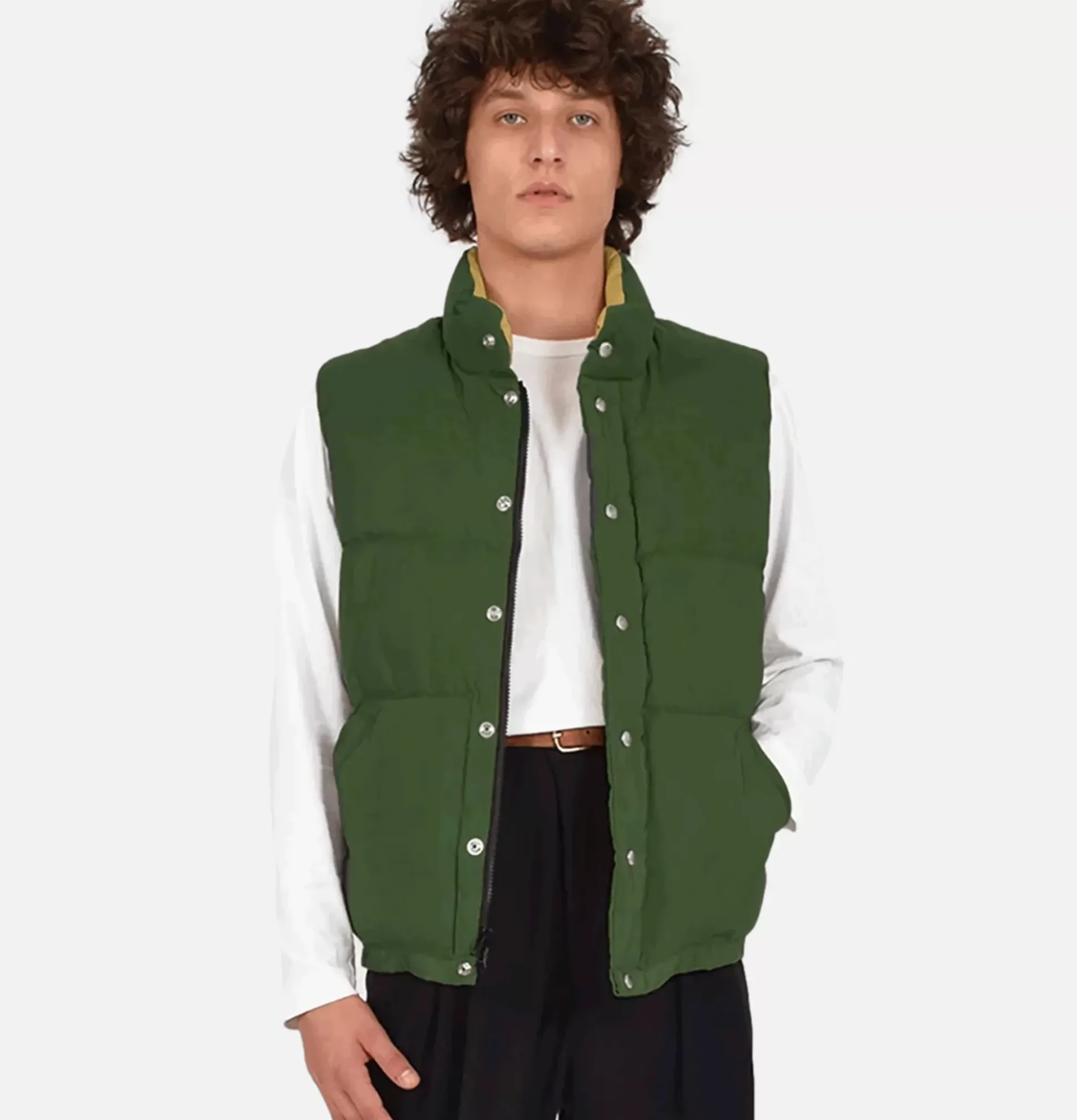Italian Down Vest Olive