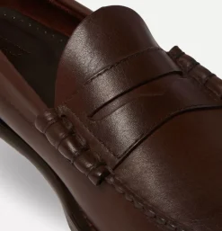 Larson Penny Loafers Soft Chocolate Leather