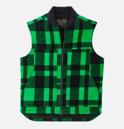 Lined Mackinaw Wool Vest Green