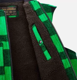 Lined Mackinaw Wool Vest Green
