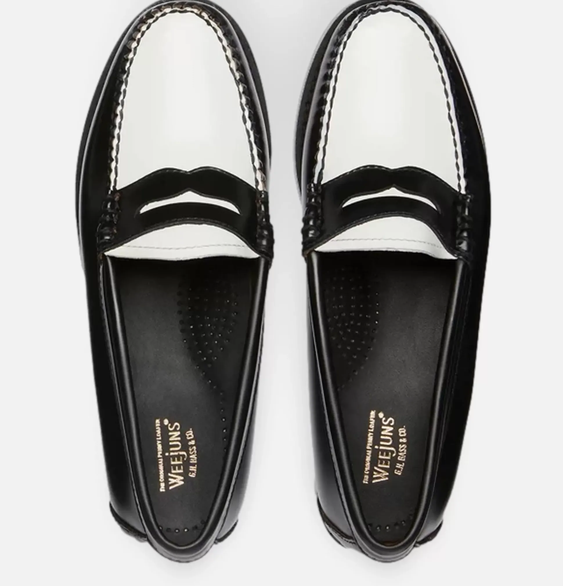 Mocassin Weejuns Black & White Leather