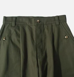 Naval Button Pants Green