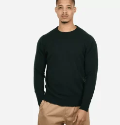 Pull Col Rond Tartan Green