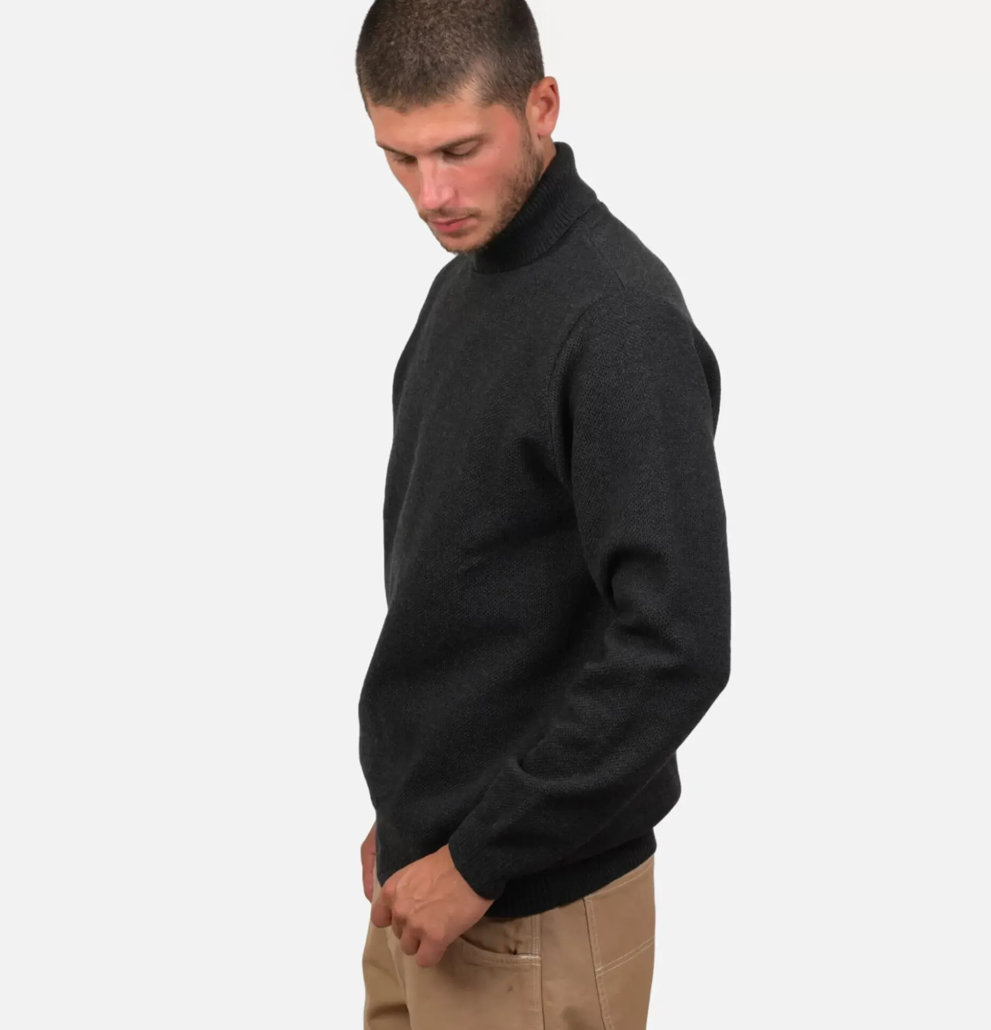 Pull Youri Col Roule Charcoal