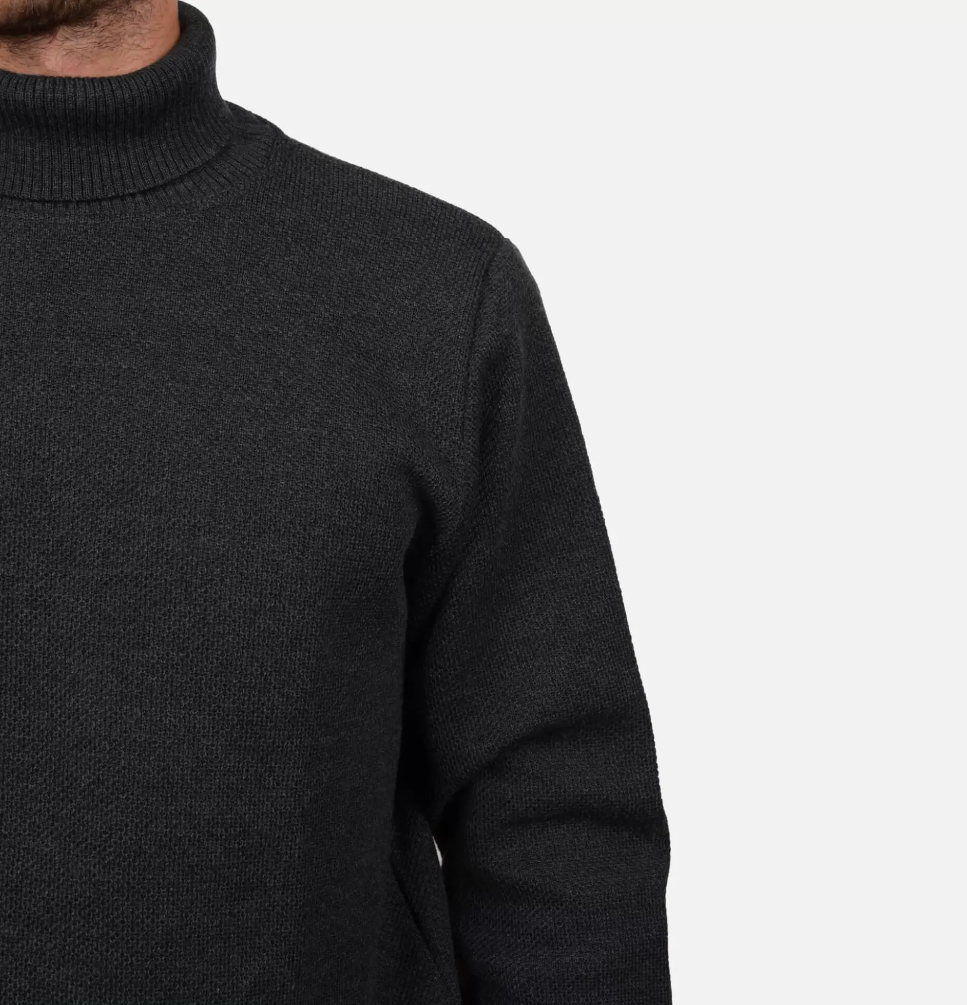 Pull Youri Col Roule Charcoal