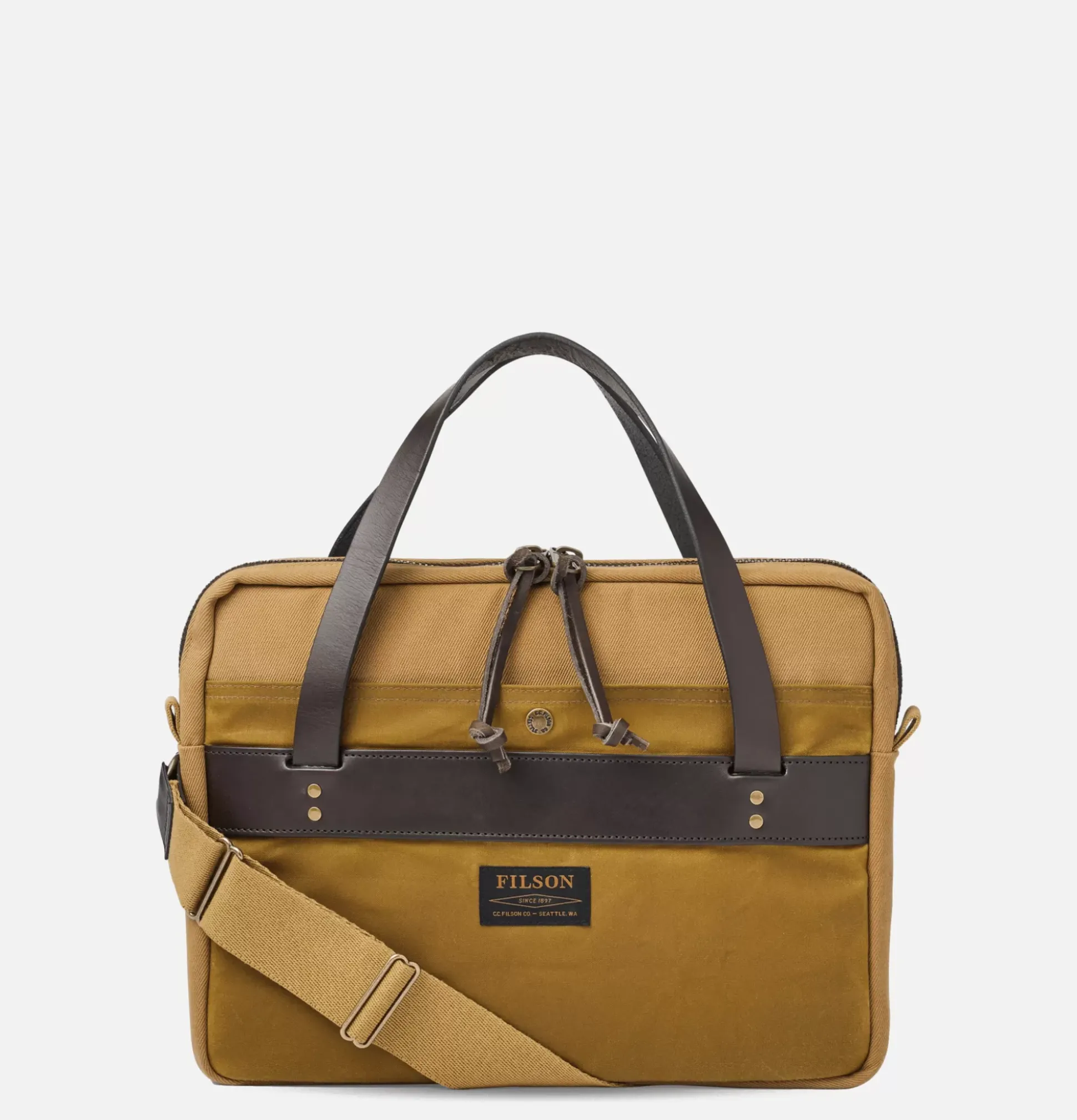 Rugged Compact Briefcase Tan