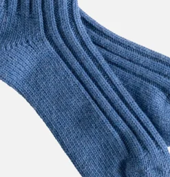 Solid Wool Socks Light Blue