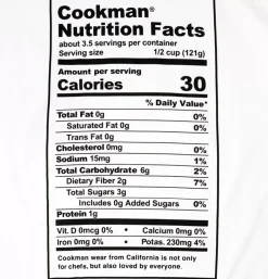Tee Shirt Nutrition Facts White