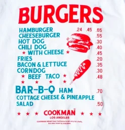 Tee Shirts Burgers Menu White