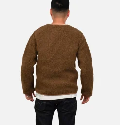 Zip Up Vee Cardigan Bark