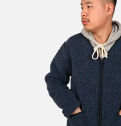 Zip Up Vee Cardigan Darkblue