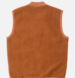 Zip Waistcoat Wool Orange
